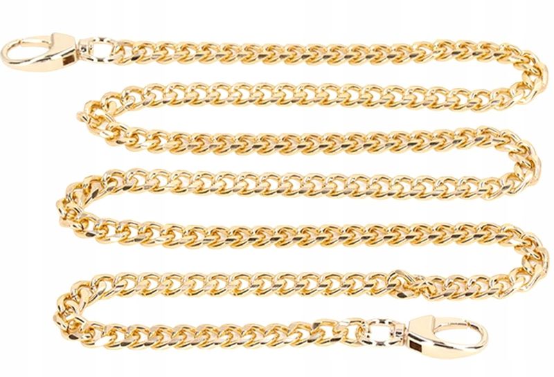 Pasek Do Torby Torebki Łańcuch Długi Złoty Masywny zdjęcie 12