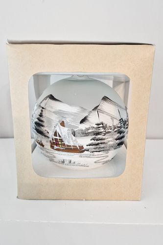 Bombka Świąteczna ze Szkła z Zimowym Pejzażem z Miejscem na Świeczkę na Arena.pl