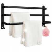 Wieszak ścienny na ręczniki ATHOS 50 cm czarny