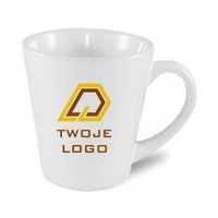 Kubek Latte A+ mały biały nadruk TWOJE LOGO NAPIS gadżet firmowy