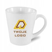 Kubek Latte A+ mały biały nadruk TWOJE LOGO NAPIS gadżet firmowy