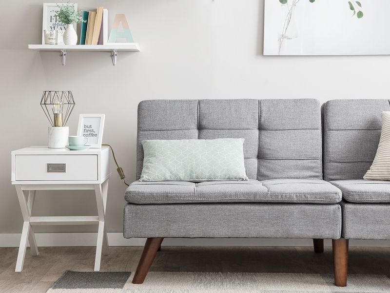 Sofa rozkładana jasnoszara RONNE zdjęcie 3
