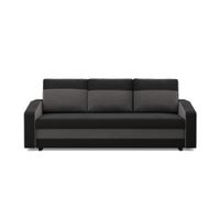 Kanapa z funkcją spania, AURELO, 220x92x92 cm, czarny, szary | TYLETEGOTU