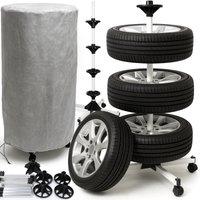 STOJAK Z KÓŁKAMI WIESZAK NA KOŁA OPONY FELGI DO GARAŻU POKROWIEC