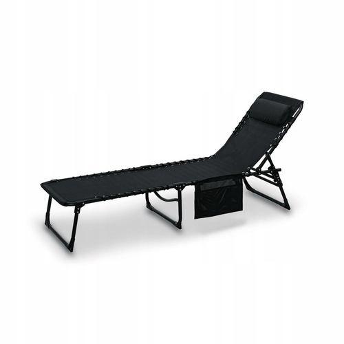 LEŻAK OGRODOWY Leżanka na PLAŻĘ CZARNY Regulowany KIESZONKA Tadar 4 pozycje na Arena.pl