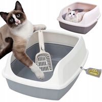 PETSTORY GŁĘBOKA KUWETA DLA KOTA z Ramką Otwarta + ŁOPATKA