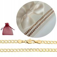 45 cm/3,5mm Łańcuszek ze stali chirurgicznej złoty pancerka damski męski