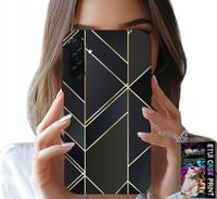 ETUI DO SAMSUNG GALAXY A36 5G - ZŁOTE RAMKI, ELEGANCKIE WZORY + SZKŁO