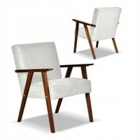 Fotel w stylu PRL retro vintage SOLER Family Meble szary welur Angel