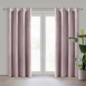 Zasłona na przelotkach welwetowa ROSA 140x250 pudrowa