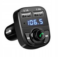 TRANSMITER SAMOCHODOWY FM BT DUAL ROZMOWY ŁADOWANIE MP3 LED 2 X USB 2XUSB