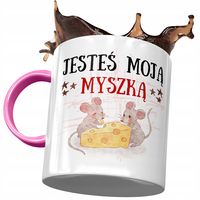 Kubek Różowy Z Myszą Myszką Słodki Na Prezent Z Nadrukiem Ze Zdjęciem