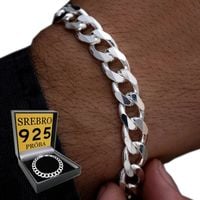 GRUBA Srebrna Bransoletka 9mm Męska PANCERKA SREBRO 925 Bransoleta + GRATIS