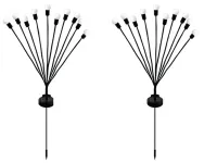 Lampki ogrodowe solarne kuleczki 2 sztuki po 10 lampek led długie 70cm