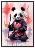 Plakat dla dzieci panda kung fu w ramce 21x30 cm w czarnej ramie
