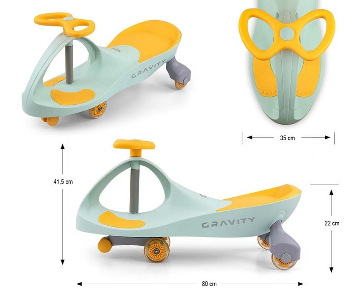 MILLY MALLY Jeździk Grawitacyjny Gravity Lime Yellow zdjęcie 5