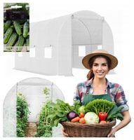 TUNEL FOLIOWY OGRODOWY SZKLARNIA 6m2 FOLIA TF03W 3x2m BIAŁY