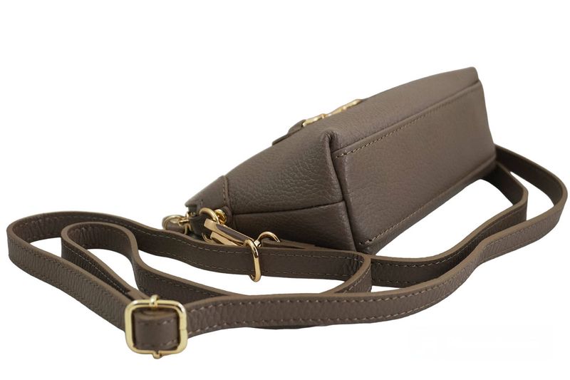 Mała torebka wizytowa skórzana - Beżowa ciemna zdjęcie 5