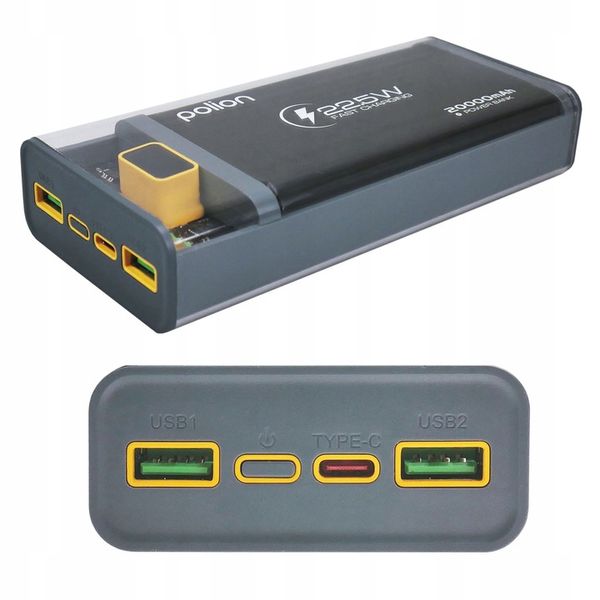 Powerbank POLION Szybkie Ładowanie 22.5W 20000mAh USB-C USB-A PD3.0 QC3.0 zdjęcie 6