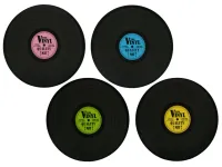 Duże Winylowe Podkładki pod Talerze - Zestaw 4 szt, Różne Kolory Styl Retro