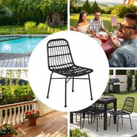 Krzesło Ogrodowe Rattanowe Czarne WALDI