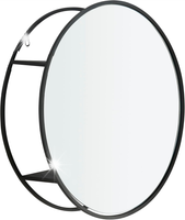 Lustro ścienne z półką LOFT ROUND OKRĄGŁE 45 cm DUŻE dekoracyjne CZARNE