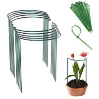 Paliki ogrodowe z pierścieniem zestaw 8 sztuk 40cm do roślin i kwiatów