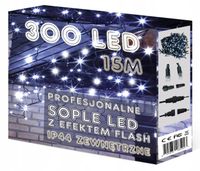 SOPLE 300 LED PROFESJONALNE GRUBE LAMPKI choinkowe KURTYNA + FLASH mikołaj
