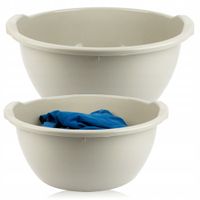 MISKA OKRĄGŁA UNIWERSALNA MISA DO ŁAZIENKI OGRODU NA PRANIE OWOCE 34L BEŻ