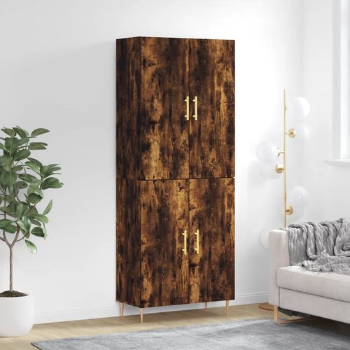 Witrynka przydymiony dąb 69,5x34x180 cm materiał drewnopochodny na Arena.pl