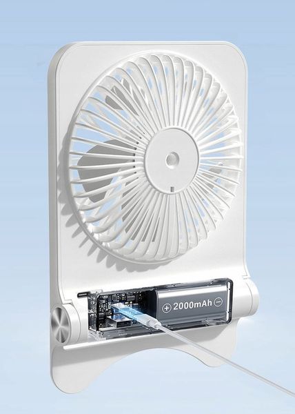 Wiatrak Wentylator Biurkowy Mini Wentylator Biurkowy USB 3 Prędkości Biały zdjęcie 6
