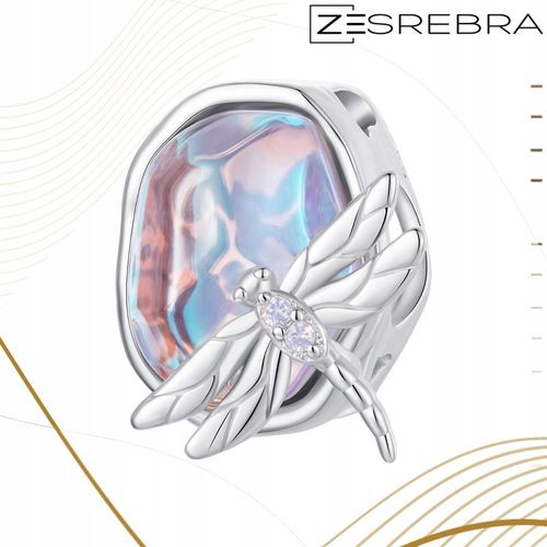 CHARMS WAŻKA NA KAMIENIU OPAL srebro pr 925 koralik ZAWIESZKA SREBRNA BEADS na Arena.pl