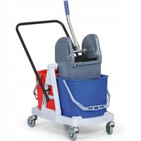 Wózek do sprzątania dwuwiaderkowy 2x17L stelaż ABS z prasą HIGI24