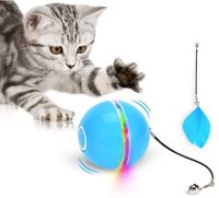 piłka led zabawka dla kota z kocimiętką niebieska