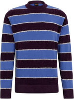 Sweter o swobodnym kroju z mieszanki bawełny z dzianinowymi paskami L