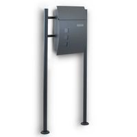 16148 Skrzynka na listy na stojaku  grafitowa z okienkami