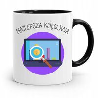 Kubek Czarny Prezent Dla Księgowej Księgowego Z Nadrukiem Ze Zdjęciem