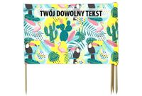 PARAWAN PLAŻOWY Tukany i flamingi z indywidualnym napisem 3 PANELE 78.3