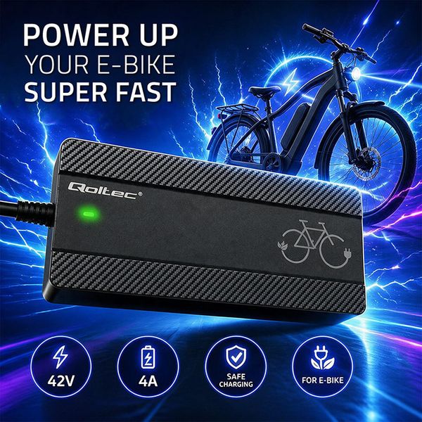 Qoltec Ładowarka e-bike 42V 4A Bosch zdjęcie 2