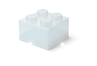 LEGO POJEMNIK PUDEŁKO KLOCEK 4 PRZEZROCZYSTY BROKAT SZARY 25 cm 40090803