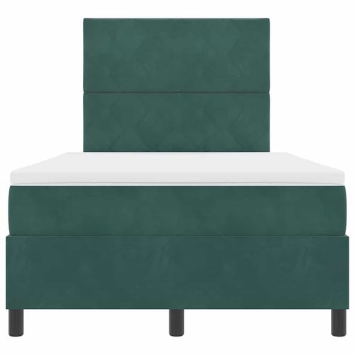 Box Spring Łóżko z Materacem Ciemnozielone Małe Podwójne Aksamitne na Arena.pl