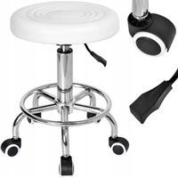 STOŁEK KOSMETYCZNY TABORET FRYZJERSKI HOKER NA KÓŁKACH REGULOWANY