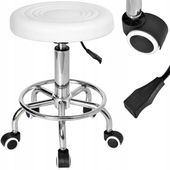 STOŁEK KOSMETYCZNY TABORET FRYZJERSKI HOKER NA KÓŁKACH REGULOWANY
