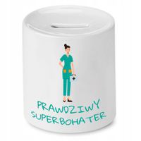 Skarbonka Dla Pielęgniarki Prawdziwy Superbohater Z Nadrukiem Ze Zdjęciem
