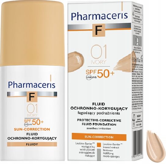 PHARMACERIS F Fluid korygujący 01 IVORY SPF50 30ml zdjęcie 1