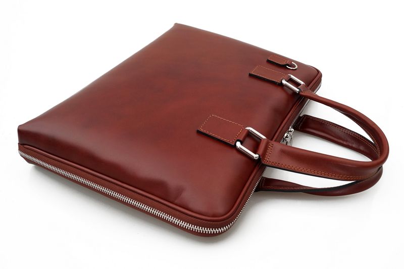 VERA PELLE torebka skórzana teczka A4 torba na laptopa V410 c.brązowa zdjęcie 5