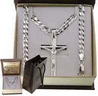 SREBRNY PEŁNY ŁAŃCUSZEK MĘSKI PANCERKA Z KRZYŻYKIEM PR. 925 + GRAWER GRATIS