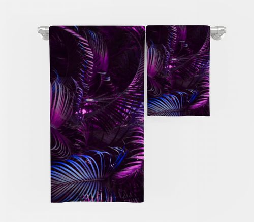 RĘCZNIK Fioletowe liście z twoim dowolnym tekstem 130x75cm 019F na Arena.pl