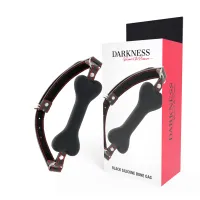 darkness czarna kostna opaska ustna silikonowa regulowana 14,8 cm