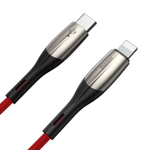 Kabel Usb-C Do Lightning Baseus Horizontal Power Delivery, Dioda Led, 1M (Czerwony) na Arena.pl